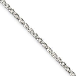 2.75mm Sterling Silver D/C Solid Round Spiga Chain Necklace, 24 Inch